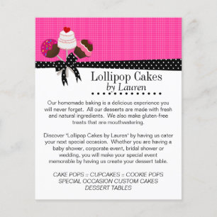 Cake Pops Hot Pink with Photo Frames Flyer