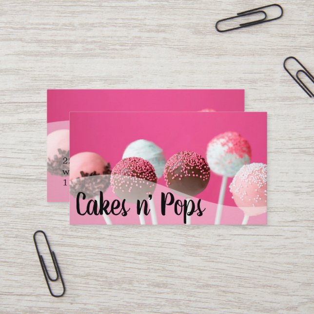 Cake Pops Shop Cupcakes Bakery Catering Business C Card (Front/Back In Situ)
