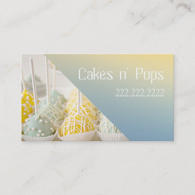 Cake Pops Shop Cupcakes Bakery Catering Business Card (Front)