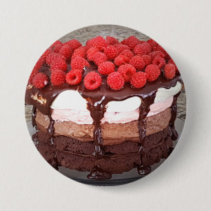 Cake Raspberry Chocolate Strawberry Vanilla Cakes  7.5 Cm Round Badge