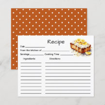 Cake Recipe Card