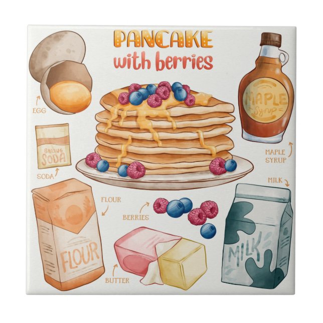 Cake Recipe Ceramic Tile (Front)