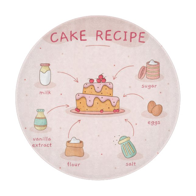 Cake Recipe Cutting Board (Front)
