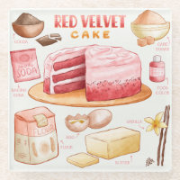 Cake Recipe Glass Coaster