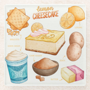Cake Recipe Glass Coaster
