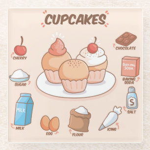 Cake Recipe Glass Coaster