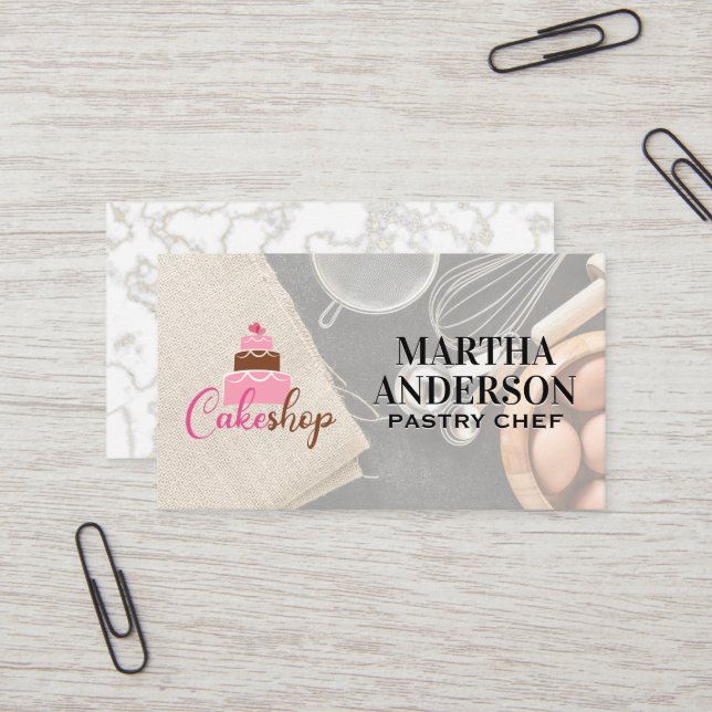 Cake Shop | Baking Ingredients and Tools  Business Card (Front/Back In Situ)
