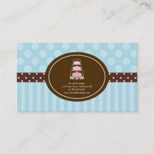 Cake Shop Blue Polka Dot Stripes Business Cards