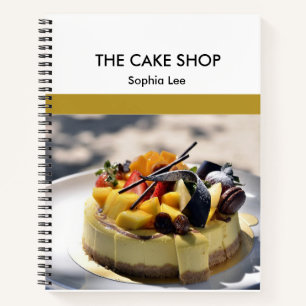 Cake shop brown and white notebook
