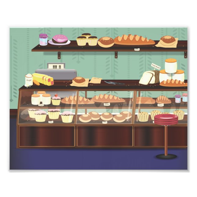 Cake Shop Counter Photo Print (Front)