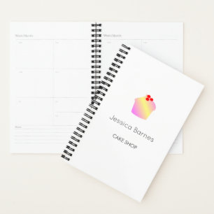 Cake shop cupcake silhouette white planner