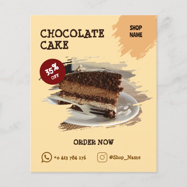 Cake shop Custom Editable Flyer (Front)