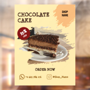 Cake Shop Custom Editable Window Cling