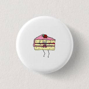 Cake slice, cake themed 3 cm round badge