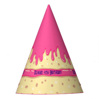 Cake slice cartoon sweet kids birthday party hat
