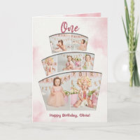 Cake Smash Photo Collage Girl First Birthday