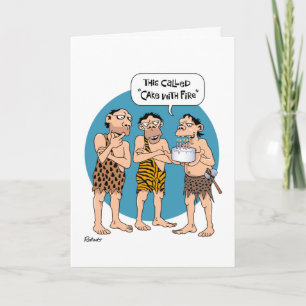 Cake with Fire Birthday Card