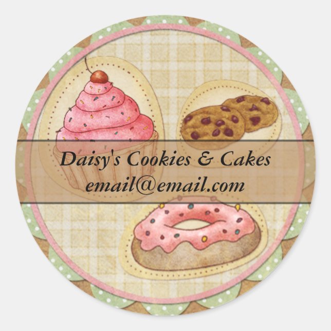 Cakes And Cookies Sticker - Ideal For Home Baking (Front)