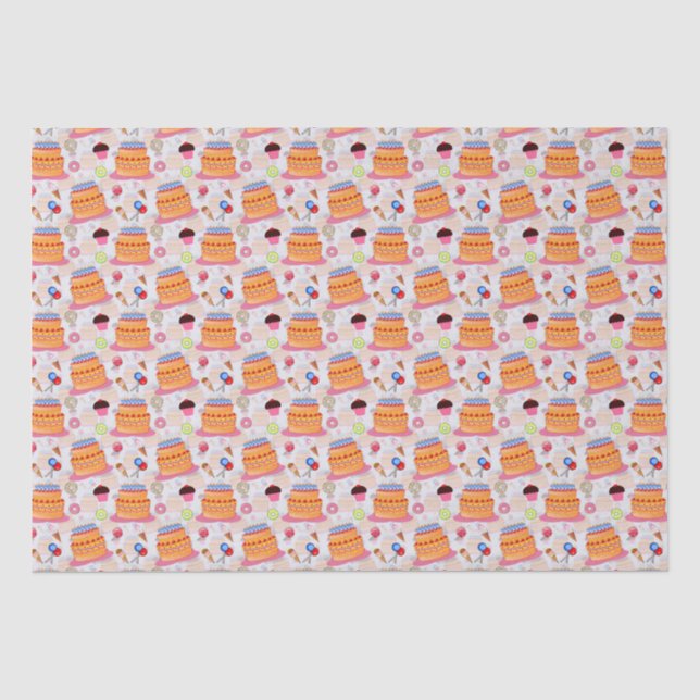 Cakes And Pastries Tissue Paper (Front)
