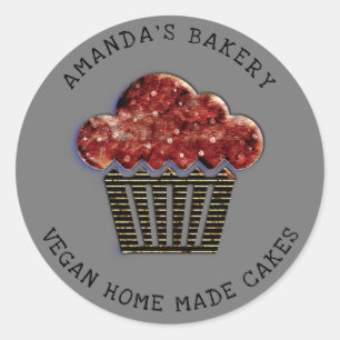 Cakes Sweet Cupcake Home Vegan Bakery Muffin Classic Round Sticker