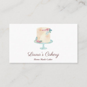 Cakes Sweets Cupcake Bakery Watercolor Vintage Business Card