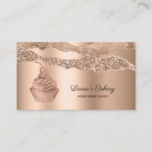 Cakes & Sweets Cupcake Home Bakery Dripping Gold B Business Card