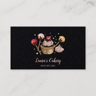 Cakes & Sweets Cupcake Home Bakery Dripping Gold Business Card