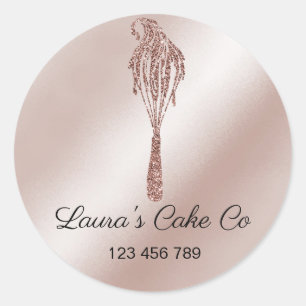 Cakes Sweets Cupcake Home Bakery Girly Watercolor  Classic Round Sticker