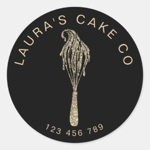 Cakes Sweets Cupcake Home Bakery Girly Watercolor  Classic Round Sticker