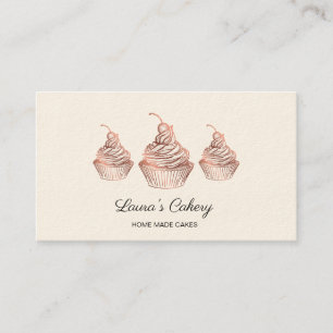 Cakes & Sweets Cupcake Home Bakery Rustic Vintage Business Card