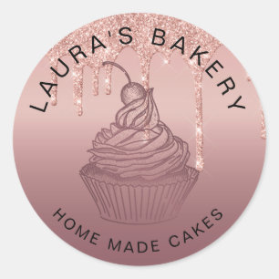 Cakes & Sweets Cupcake Home Bakery Rustic Vintage Classic Round Sticker