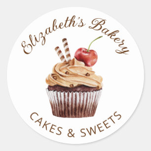 Cakes & Sweets Cupcake Pastry Chef Bakery Classic Round Sticker