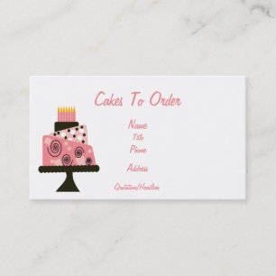 Cakes to Order Business Card