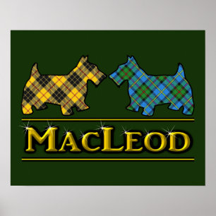 Cal MacLeod Tartan Scottie Dogs Poster