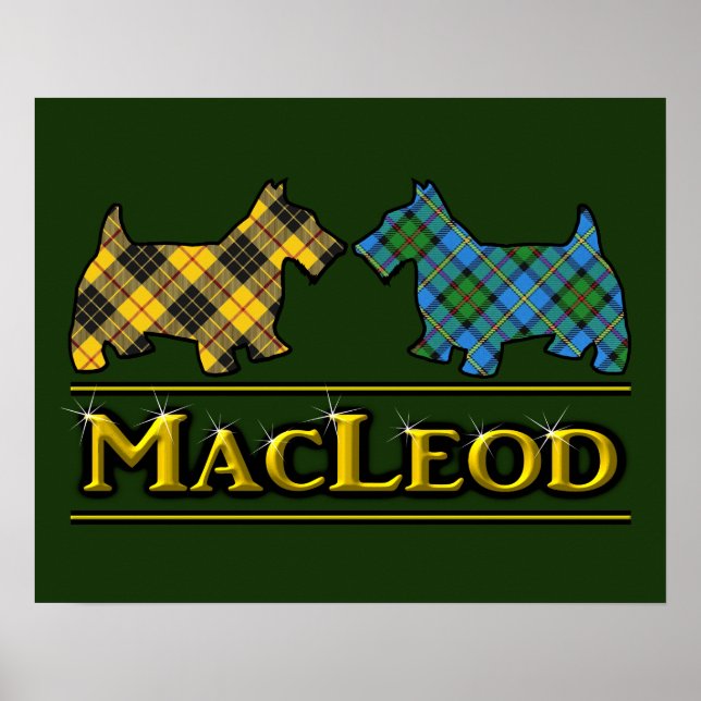 Cal MacLeod Tartan Scottie Dogs Poster (Front)
