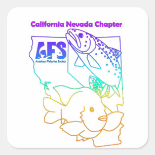 Cal-Neva rainbow Square Stickers