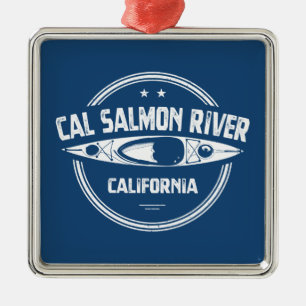 Cal Salmon River California Kayaking Metal Ornament