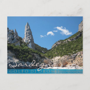 Cala Goloritze beach, Sardinia text postcard