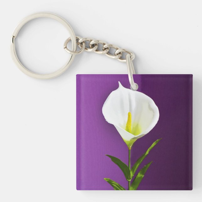 Cala Lily Flower Key Ring (Front)
