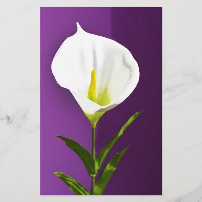 Cala Lily Flower Stationery (Front)