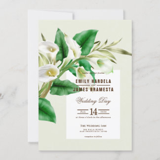Cala Lily Watercolor Wedding Invitation Card