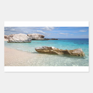 Cala Mariolu beach, Sardinia rectangular sticker