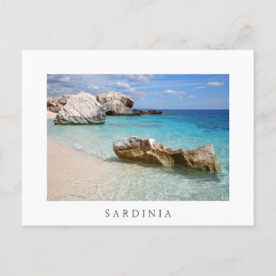 Cala Mariolu beach, Sardinia white border postcard