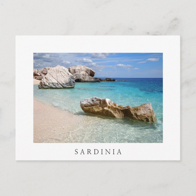Cala Mariolu beach, Sardinia white border postcard (Front)