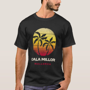 Cala Millor Mallorca Retro Palm Sunset Tropical Be T-Shirt