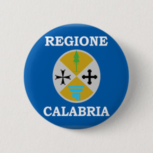 Calabria (Italy) Flag 6 Cm Round Badge
