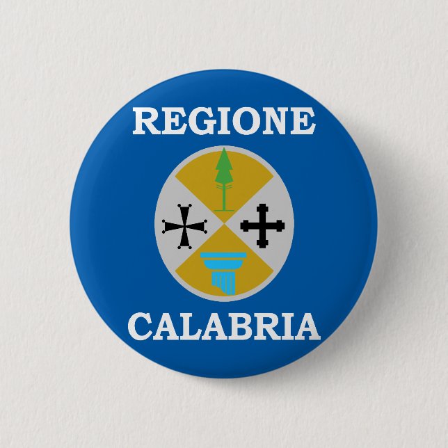 Calabria, Italy flag 6 Cm Round Badge (Front)