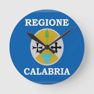 Calabria (Italy) Flag Round Clock