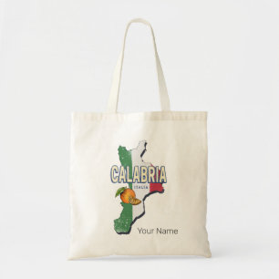 Calabria Italy Retro Region Map Vintage Souvenir Tote Bag