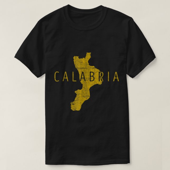 Calabrian Map Word Art - Calabria Italy Souvenir  T-Shirt (Design Front)
